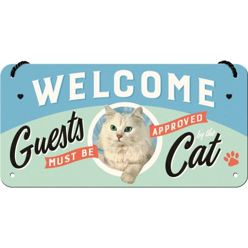 Hängeschild Welcome Guests Cat