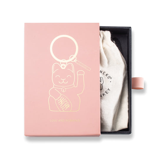 Maneki Neko Key Ring - pink