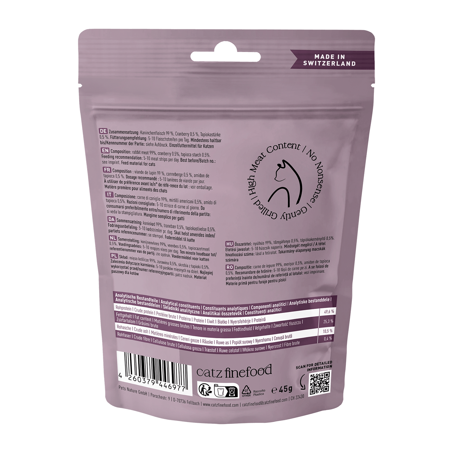 catz finefood Meatz Kaninchen 45g