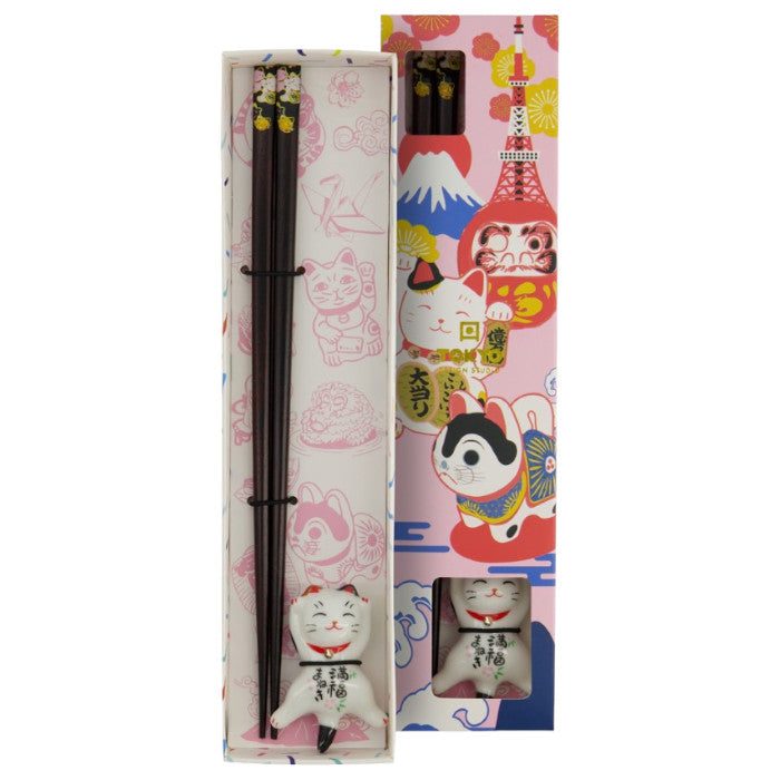 Essstäbchen Maneki Neko inkl. Ablage