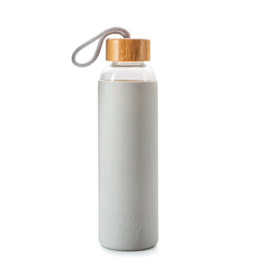 Maneki Neko Trinkflasche - grau