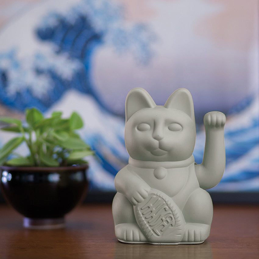 Lucky Cat - Winkekatze - grau