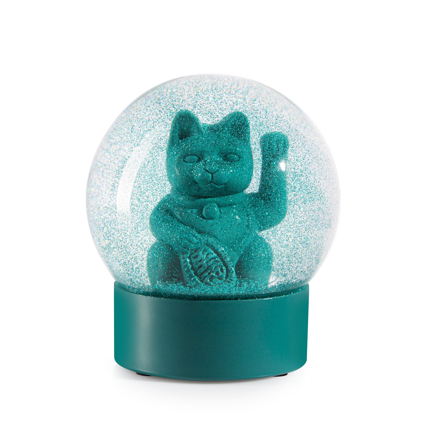 Schneekugel Maneki Neko Lucky Globe Winkekatze Grün