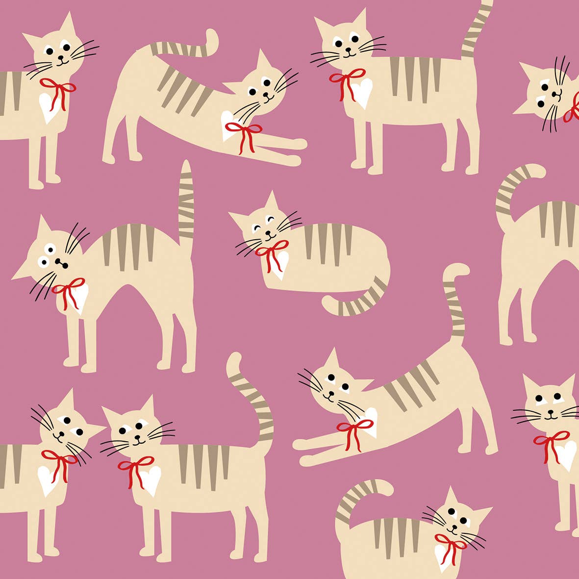 Cat Story berry Napkin 33x33