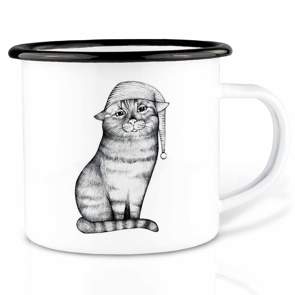 Emailletasse – Gute Nacht Katze