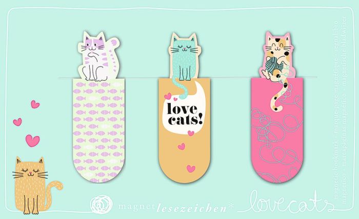 Magnetlesezeichen Love Cats