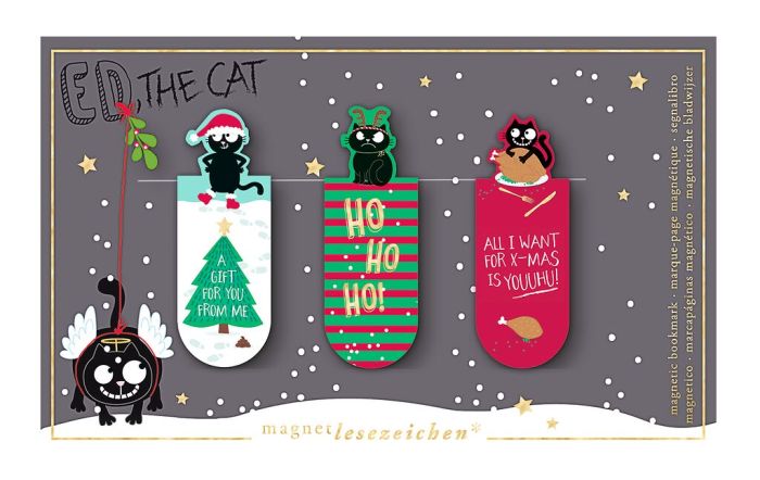 Ed, the Cat Magnetlesezeichen XMas
