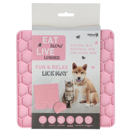 Eat Slow Live Longer Fun and Relax Lick Mat Schleckmatte Rosa
