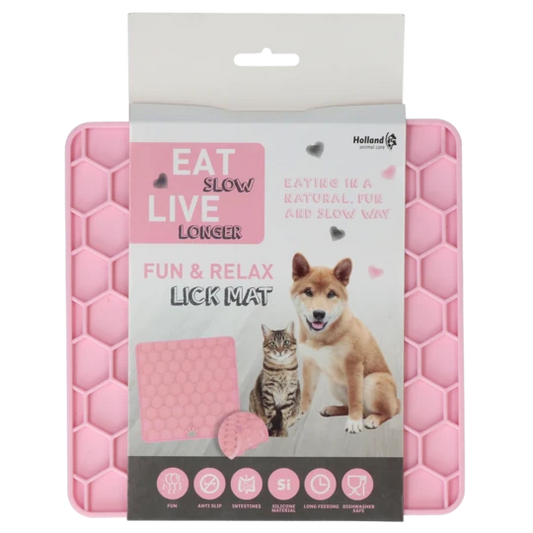 Eat Slow Live Longer Fun and Relax Lick Mat Schleckmatte Rosa