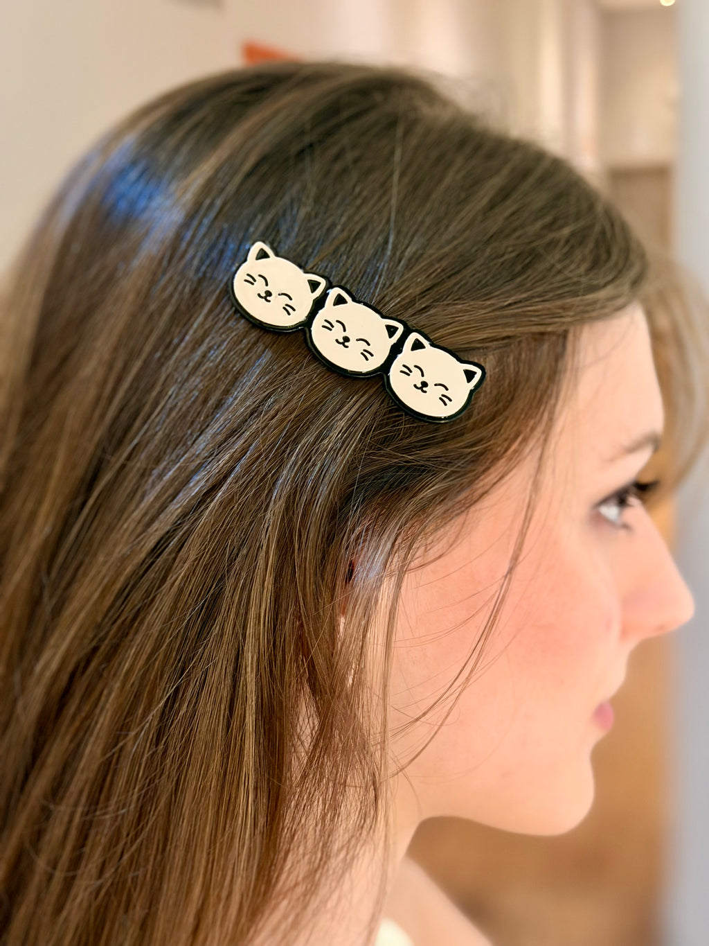 Haarclip Kitty Face