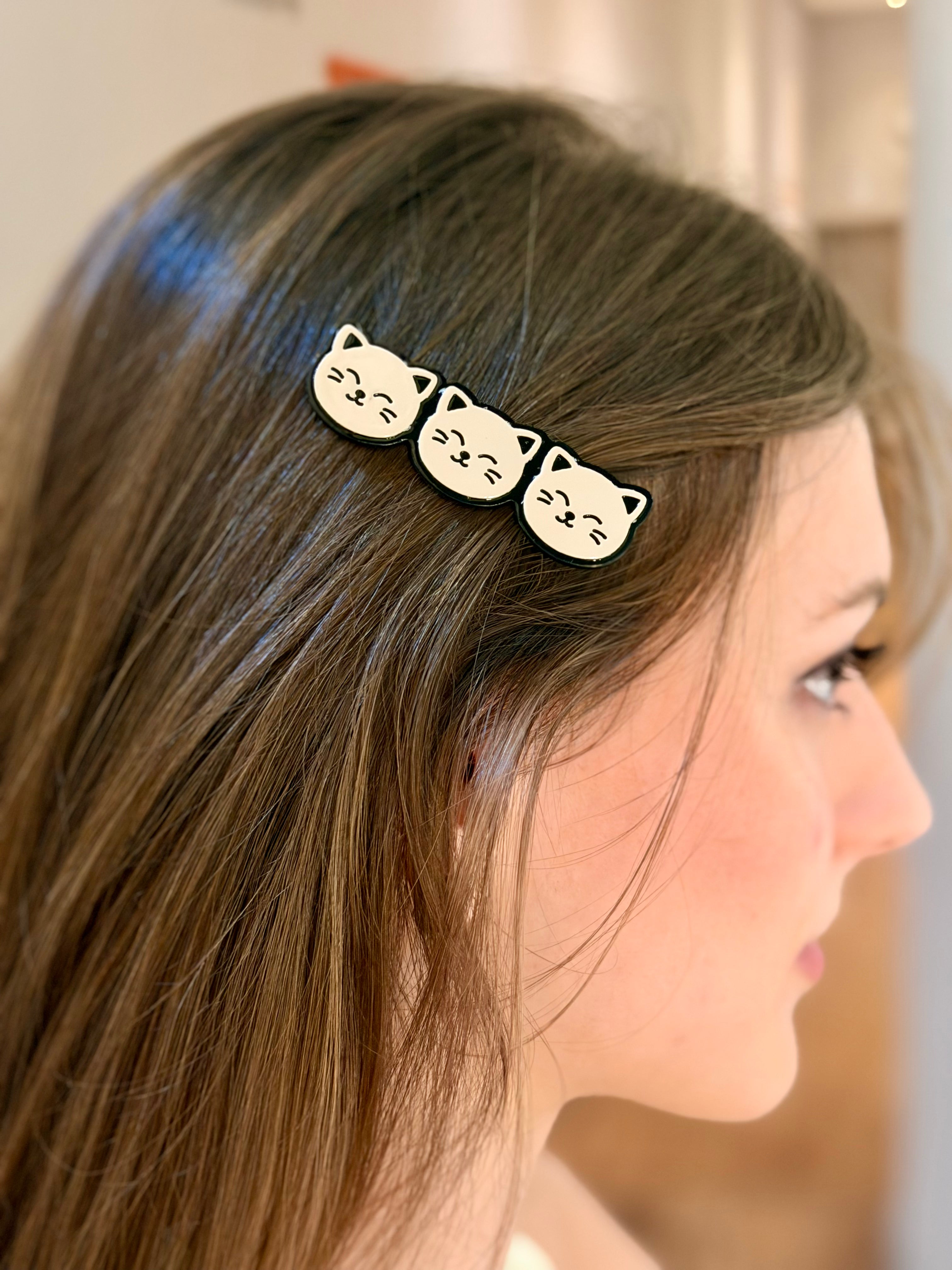 Haarclip Kitty Face