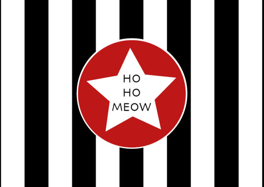 Weihnachtskarte "ho ho meow"