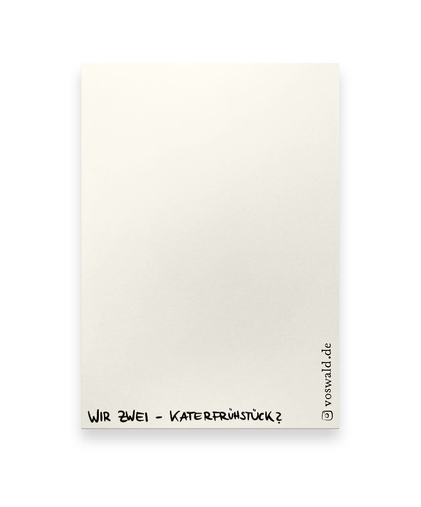 Postkarte Katerfrühstück