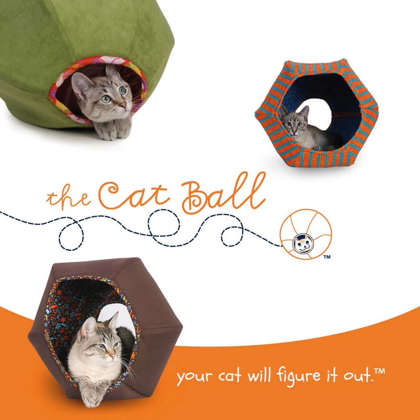 The Cat Ball Green/Brown Batic