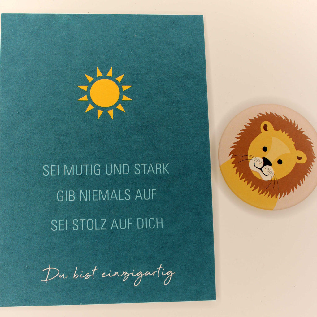 Set Karte & Magnet Du bist einzigartig