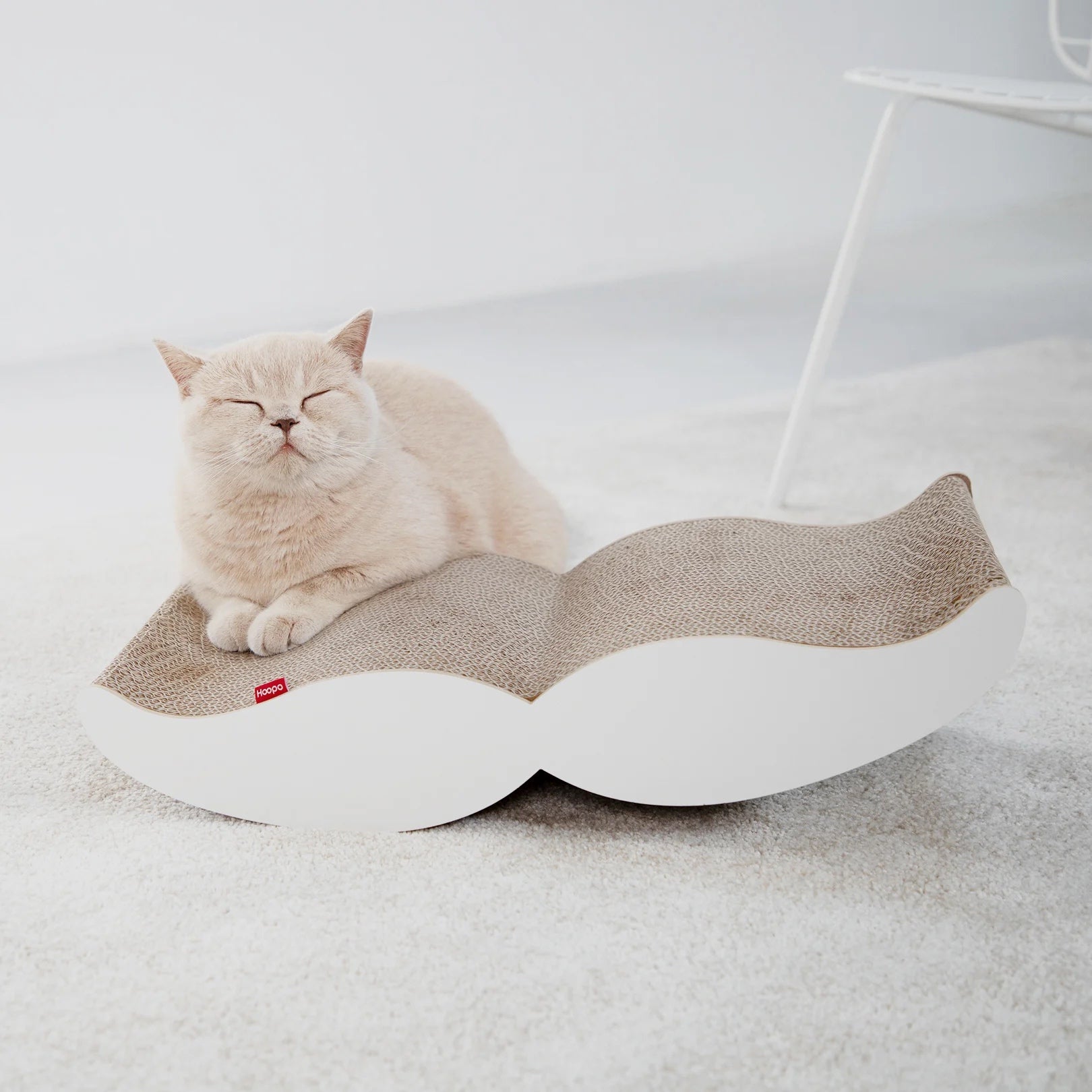 Hoopo Moustache - Kratzmöbel Weiss