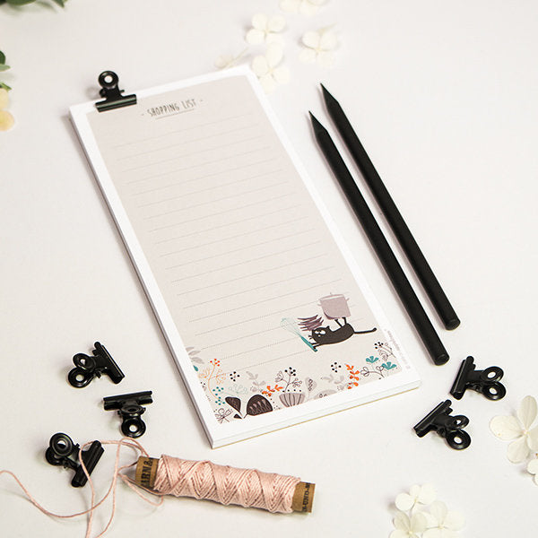 Notizblock DIN lang - Shopping List Katze
